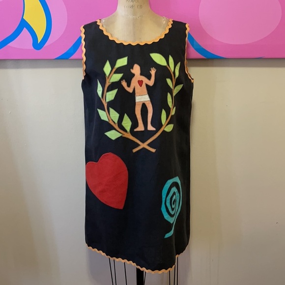 Moschino Cheap Chick Rick Rack Heart Linen Dress - Picture 2 of 14